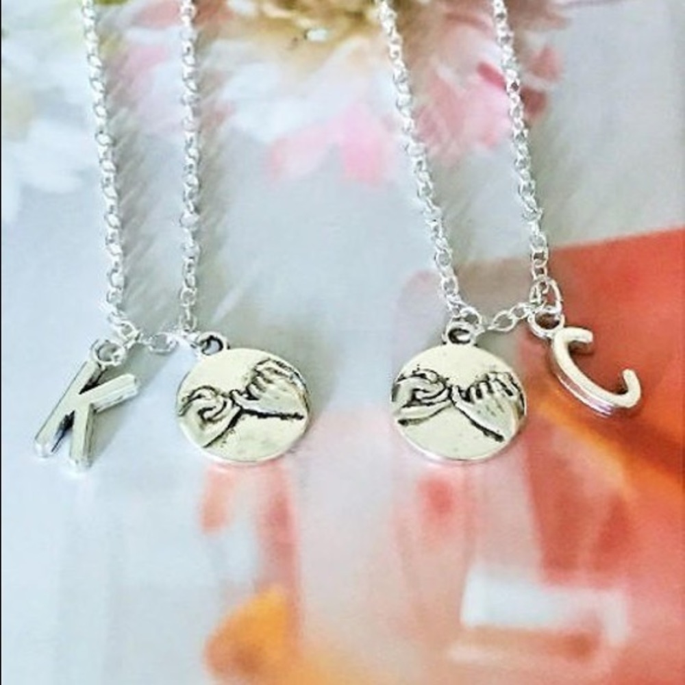 Set of 2 Pinky Promise Necklaces, Bff Necklaces.